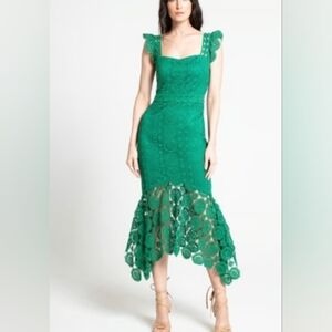 New York & Company Green High Low Dress